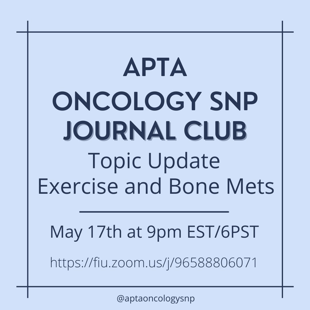 One more week until Journal Club with <a href="/achongaway/">Andrew Chongaway, PT, DPT</a>!
We're now exploring a new topic. Save this post for the meeting link and retweet!

Join Zoom Meeting
fiu.zoom.us/j/96588806071 Meeting ID: 965 8880 6071