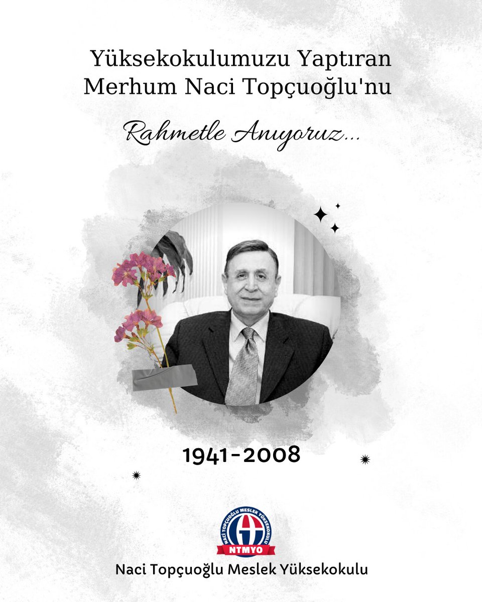 TopcuogluMyo's tweet photo. Meslek Yüksekokulumuzu yaptıran, sanayici ve iş adamı merhum Naci Topçuoğlu'nu aramızdan ayrılışının 14. yılında rahmet ve minnetle anıyoruz.

@Msttopcuoglu 
@drhbozkurt 
#Nacitopcuoglu 
#nacitopçuoğlumeslekyüksekokulu https://t.co/dKPbbztR8N