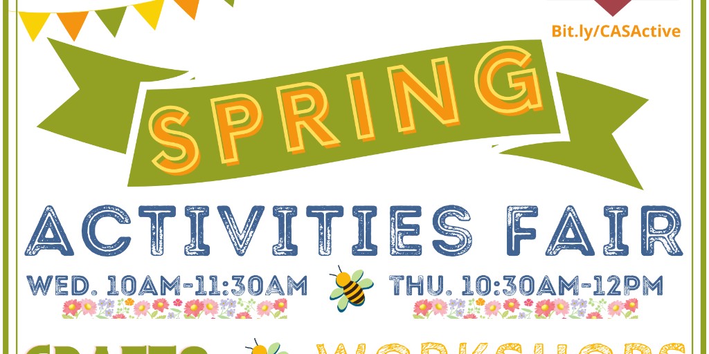 The Activities Fair is back! on 5/18 or 5/19 you can choose a workshop, game or trivia competition, craft or improv class or to learn to make something delicious during advisory.

Sign-up at bit.ly/CAS