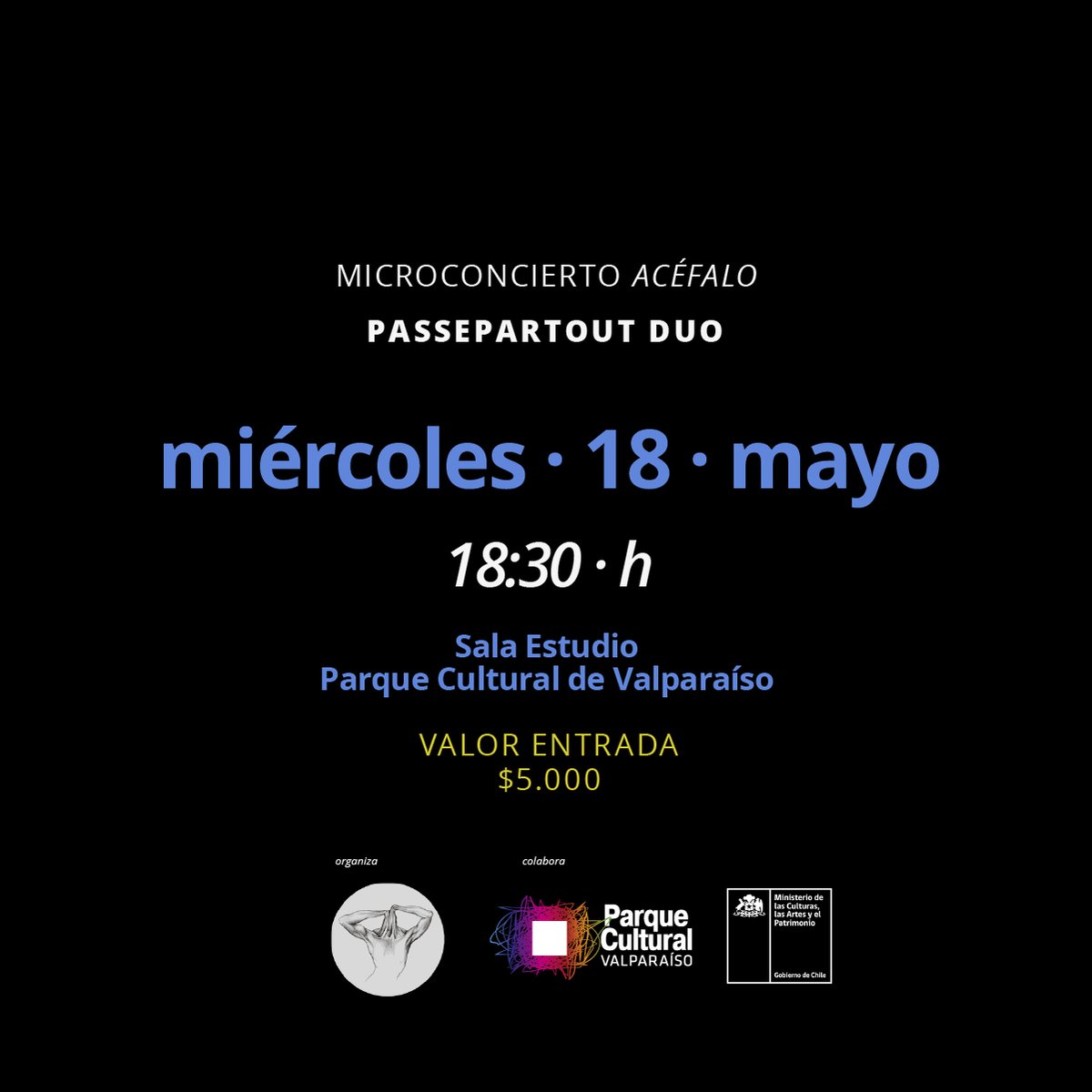 parquecultural's tweet photo. 🎶El primer #microconcierto Acéfalo del 2022 trae a Valparaíso a #PassepartoutDuo. El dúo italiano compuesto por la pianista Nicoletta Favari y el percusionista Christopher Salvito.
https://t.co/f3euW0xiCO
🎫Valor entrada: $5.000
📆18 de mayo a las 18:30hrs.
📍Sala Estudio, PCdV https://t.co/ejyJmvUBHC