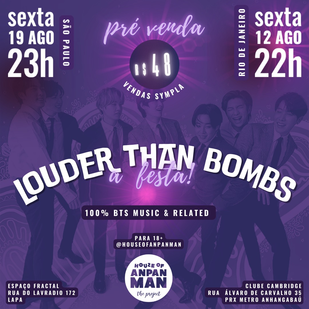 houseofanpanman's tweet photo. Armys,vcs querem se divertir,dançar a noite toda e ainda conhecer outros armys? Então prepare-se, para a maior balada army do ano! Ingressos já estão à venda.Corre lá!!!!💜https://t.co/mULcZVW0Dn
https://t.co/5ofbLg3Pxa

#BTS #ARMY #2022
#PROOF #RiodeJaneiro #saopaulo #baladarmy https://t.co/H7FL2zIg6J
