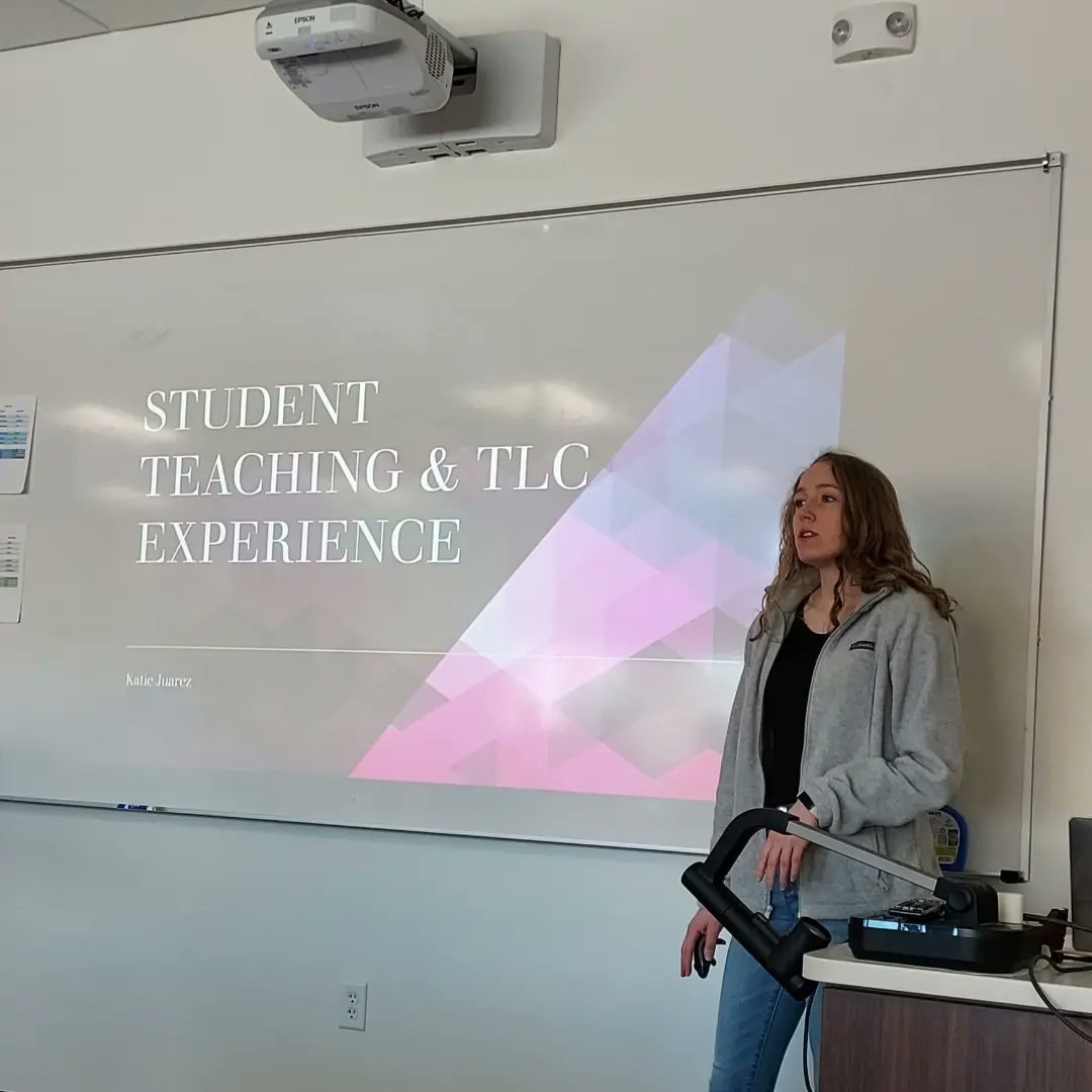 VCSUKHP's tweet photo. TLC (Teaching for Learning Capstone) unit is a comprehensive intrcutional tool for planning, implementation, and evaluation during student teaching. Katie Juarez presented on TLC and her student teaching experience to the KHP students. EXCELLENT work, Katie!! #VCSU #vcsukhp https://t.co/c2z7UUerEk