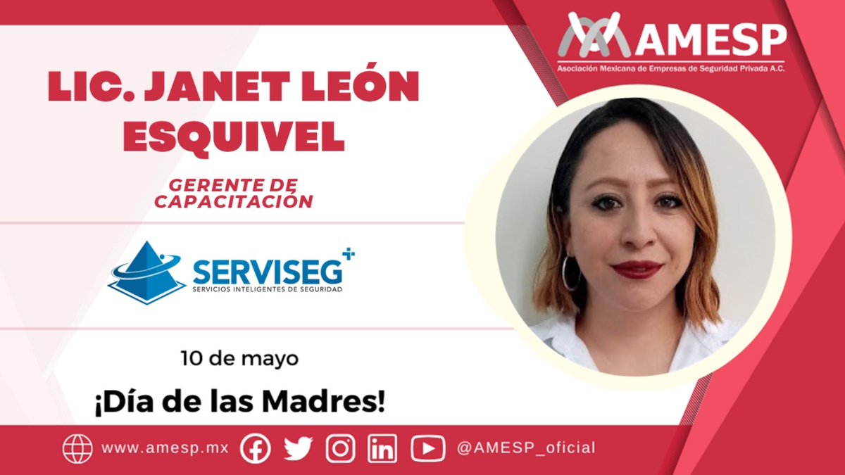 AMESP_oficial's tweet photo. #FelizDíaDeLasMadres
@Proguardias_inc #Serviseg @segurtips
#SoyAMESP #HablemosBienDeLaSeguridad #FuerzaAMESP #UnidosPorUnMéxico #FuerzaYMovimientoAMESP #TodosSomosAMESP https://t.co/tBp02L7Lx5
