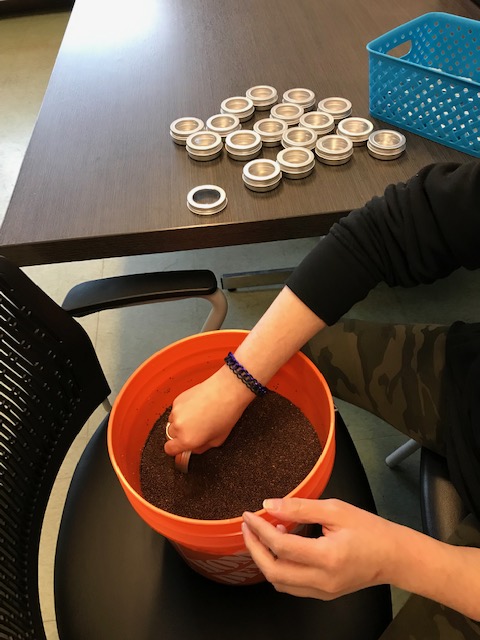aitcmb's tweet photo. Thank you so much to our friends at Community Ambitions Day Service for their recent help packing seeds into tins for our #CALM22 #MBSeedKit! We're excited to work with them for round #2 of packing kits this Fall! ๐ฑ https://t.co/bvKFj6iBE8