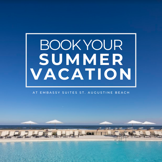 ESStAugustine's tweet photo. "𝑺𝒖𝒎𝒎𝒆𝒓𝒕𝒊𝒎𝒆 𝒂𝒏𝒅 𝒕𝒉𝒆 𝒍𝒊𝒗𝒊𝒏' 𝒊𝒔 𝒆𝒂𝒔𝒚." ☀️ 
Take it easy this summer at Embassy Suites St. Augustine Beach! Book your summer vacation today. 
👉https://t.co/WSdtdXYxoZ
...
#bookknow #summervacation #summertime #beachvacation https://t.co/KBHpFzVvHi