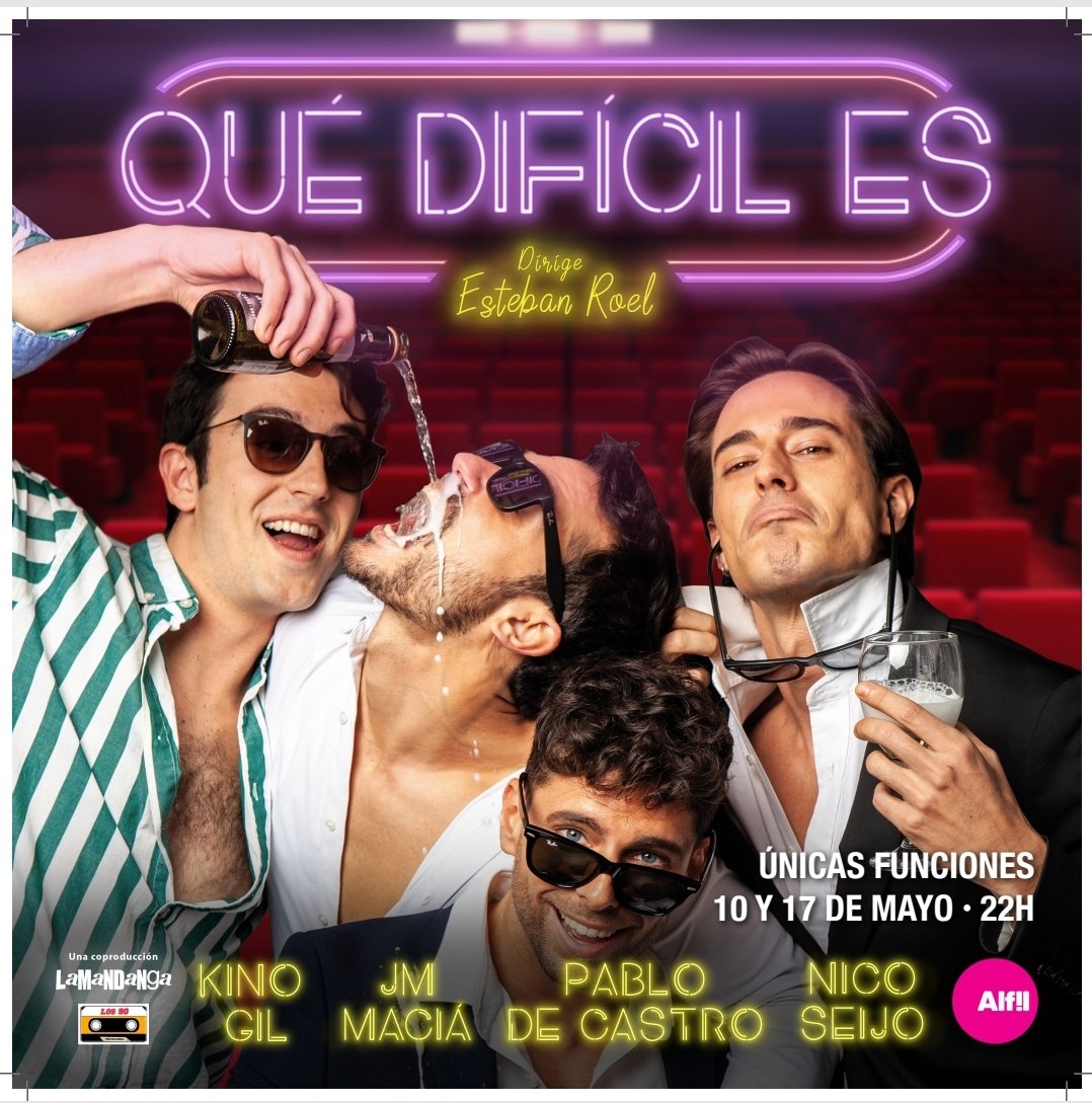 Salir del teatro con una sonrisa enorme.
Mega recomendable #QuéDifícilEs
en el <a href="/TeatroAlfil/">Teatro Alfil</a> 
☆☆☆☆☆