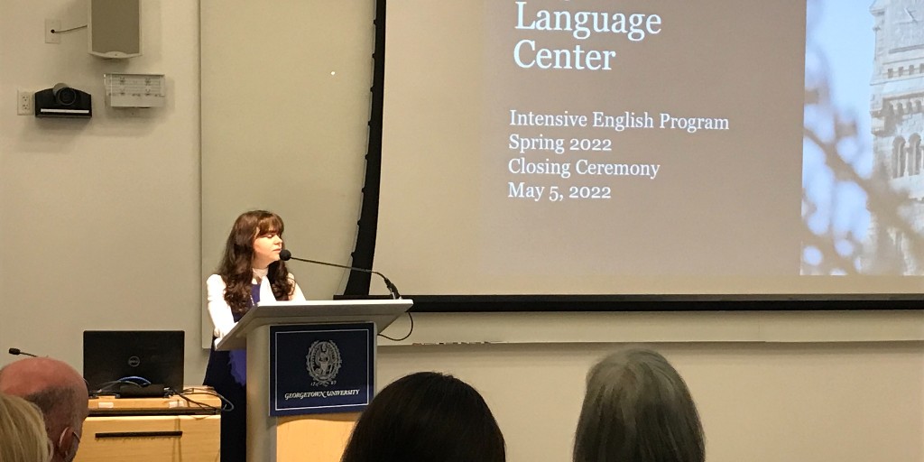 GeorgetownELC's tweet photo. On Thursday, the ELC celebrated the end of spring classes with our Closing Ceremony! We recognized the hard work our students have done over the last few months then had a reception. Students enjoyed refreshments and said goodbye to their friends and teachers.

#GeorgetownELC https://t.co/f2klT0y3vC