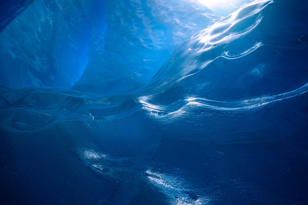 Light finding a way, through to the depths of the mountains frozen heart.