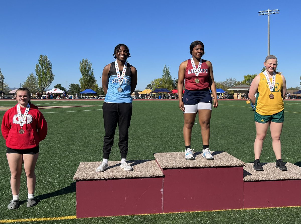 ESASDNORTHATH's tweet image. Congratulations to Celis Miranda on her silver medal in the shot put at EPC’s. Go Wolves!