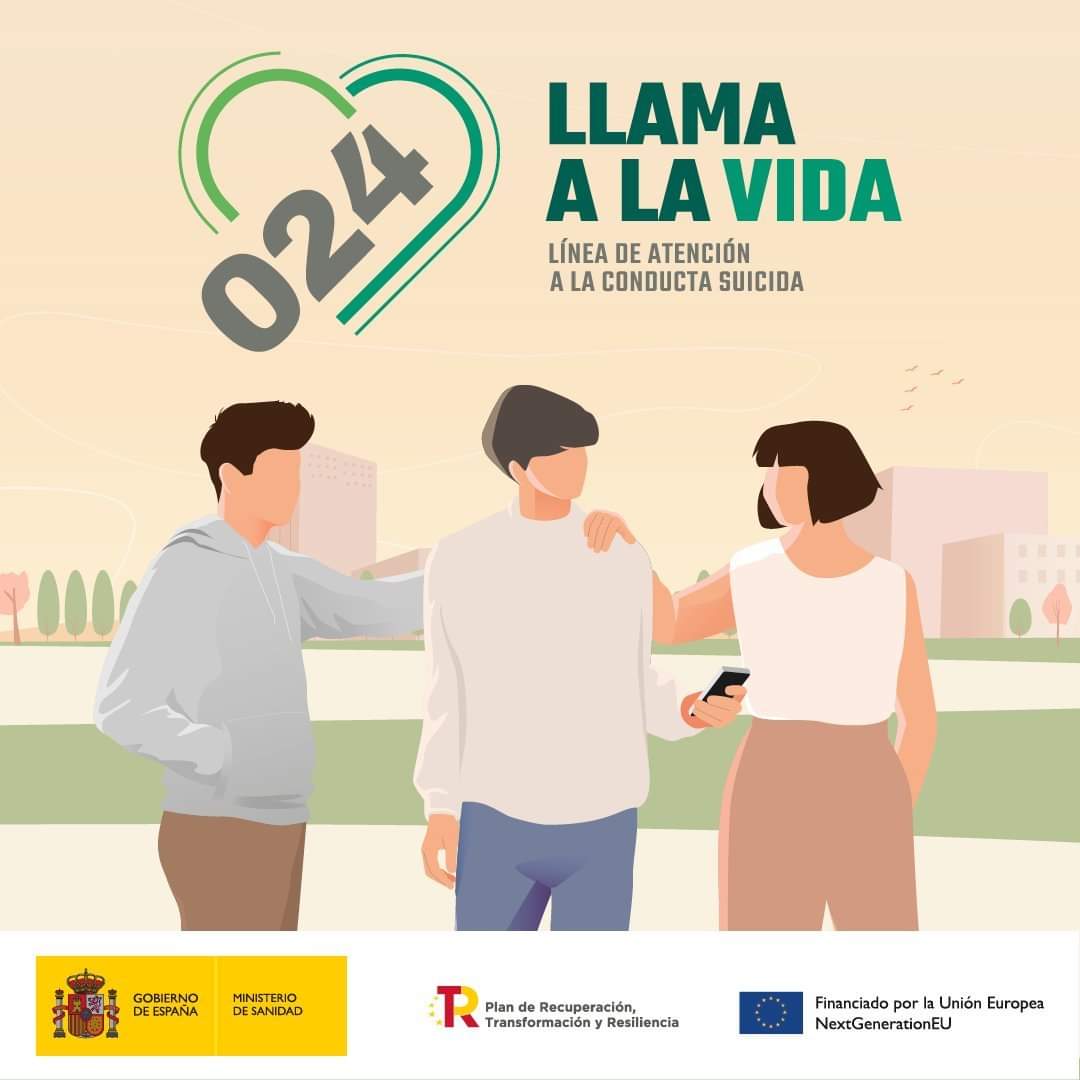 La Salud Mental es un objetivo prioritario del Gobierno. Desde hoy ya está en funcionamiento la línea 024, de atención a la conducta suicida. Es gratuita, confidencial, accesible e inmediata y está disponible las 24 horas todos los días del año. #LlamaALaVida