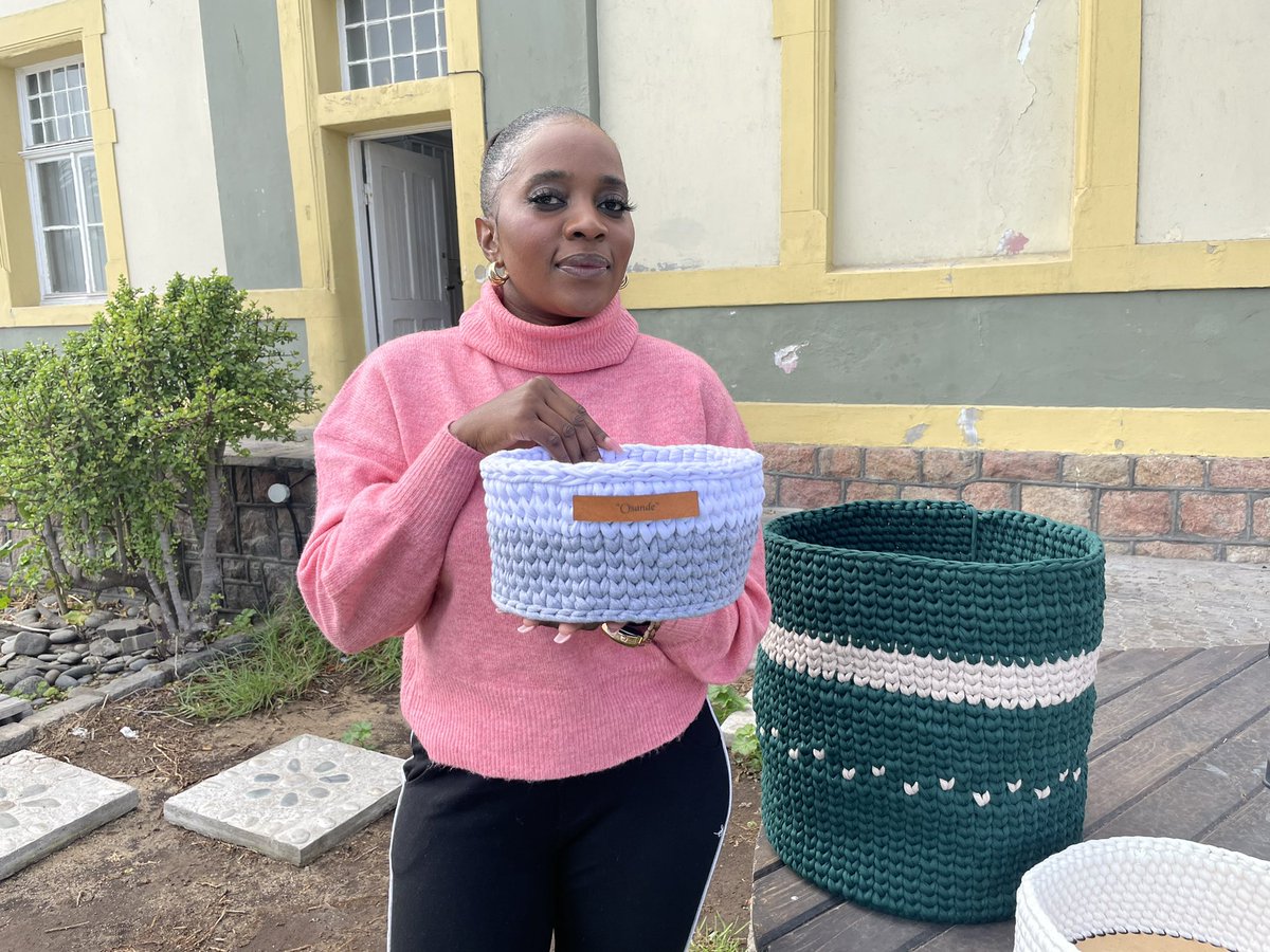 ErongoNews's tweet photo. On Erongo Talk tomorrow @12:00

Gerharda Naitha, local entrepreneur tells us all about her business of making baskets and cots from scratch with 100% cotton yarn.

#Erongo 24/7
#ErongoTalk https://t.co/LLUTDSEqPd