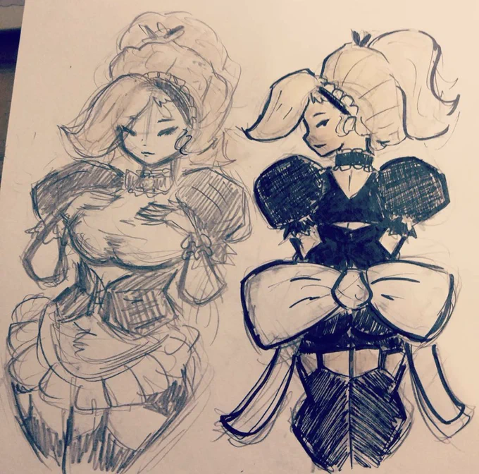 Didn't know Maid Day was a thing, so here's some old Marias from back when she only went by "Maid" in 2016, plus some pieces from 2021 to cleanse the palette #メイドの日 