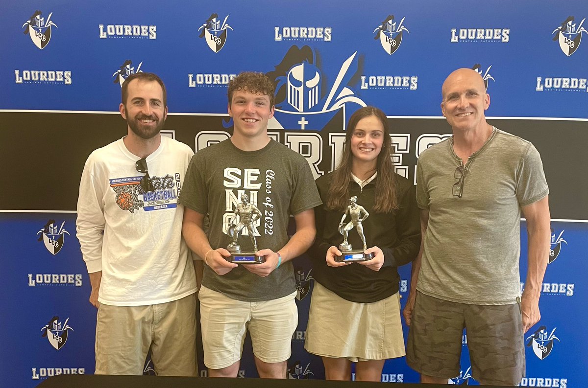 lourdesknights's tweet photo. Congratulations to senior Blake Miller and junior Evie Madison who received the 2022 Lourdes Male and Female Lifter of the Year awards, sponsored by the Krenk family! https://t.co/rsboKzT35w