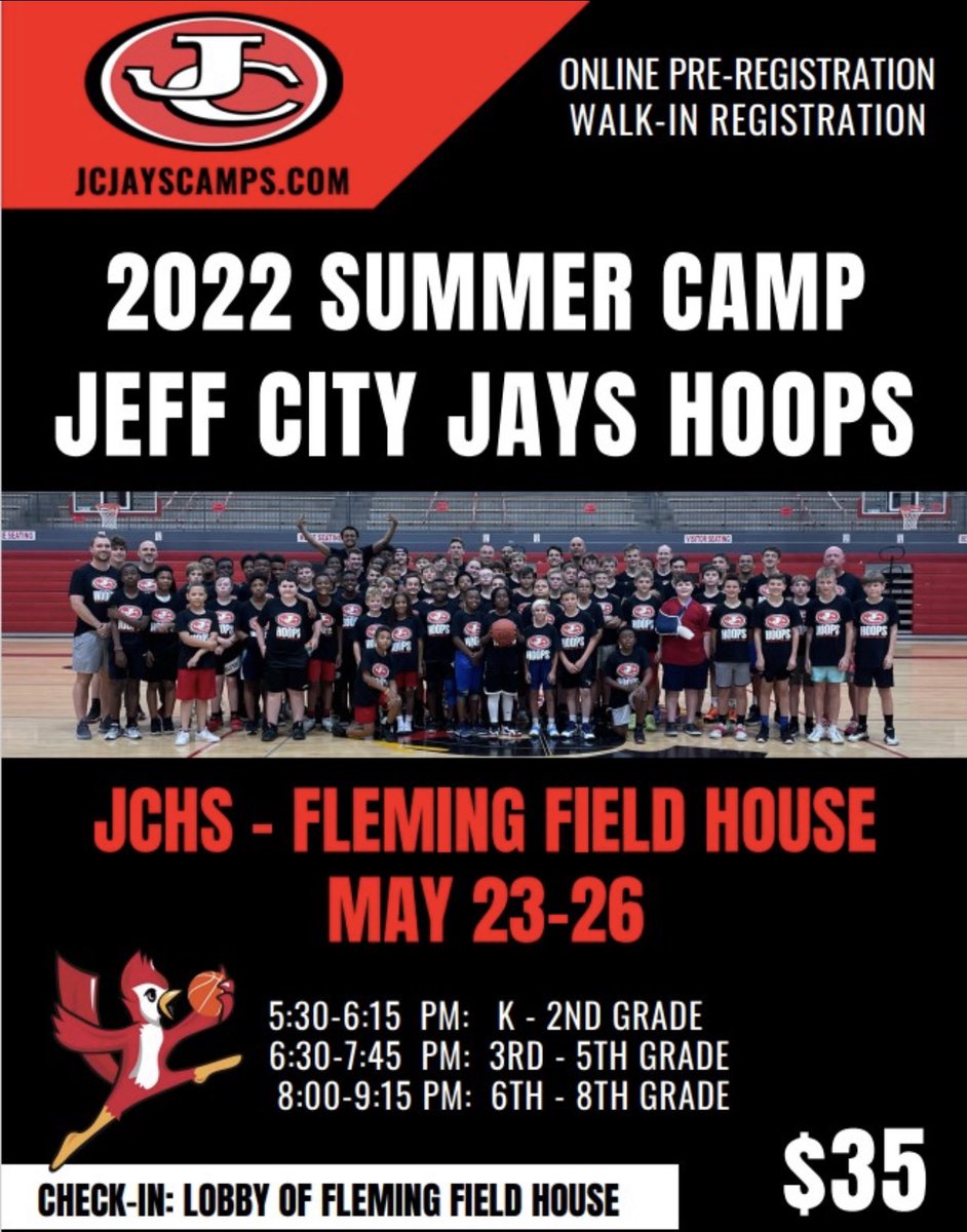 Spent the day getting our young JC hoopers excited about camp! The staff visited <a href="/LCtrailblazers/">LCMS Trailblazers</a> and met with 100+ future jays followed by visits to all future Jay elementary schools! You can feel the energy building! Kids from all schools are welcome to attend!#EarnTheSunrise