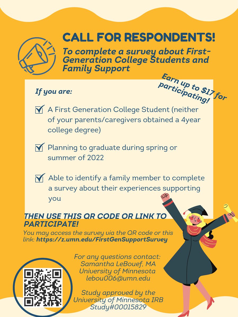 jodidworkin's tweet photo. So excited to share the launch of @LebouefSamantha dissertation survey. All first gen students graduating with their Bachelor’s degree this spring or summer - we want to hear from you!
So proud of students contributing to changing the narrative! https://t.co/YVLCIPmT1e