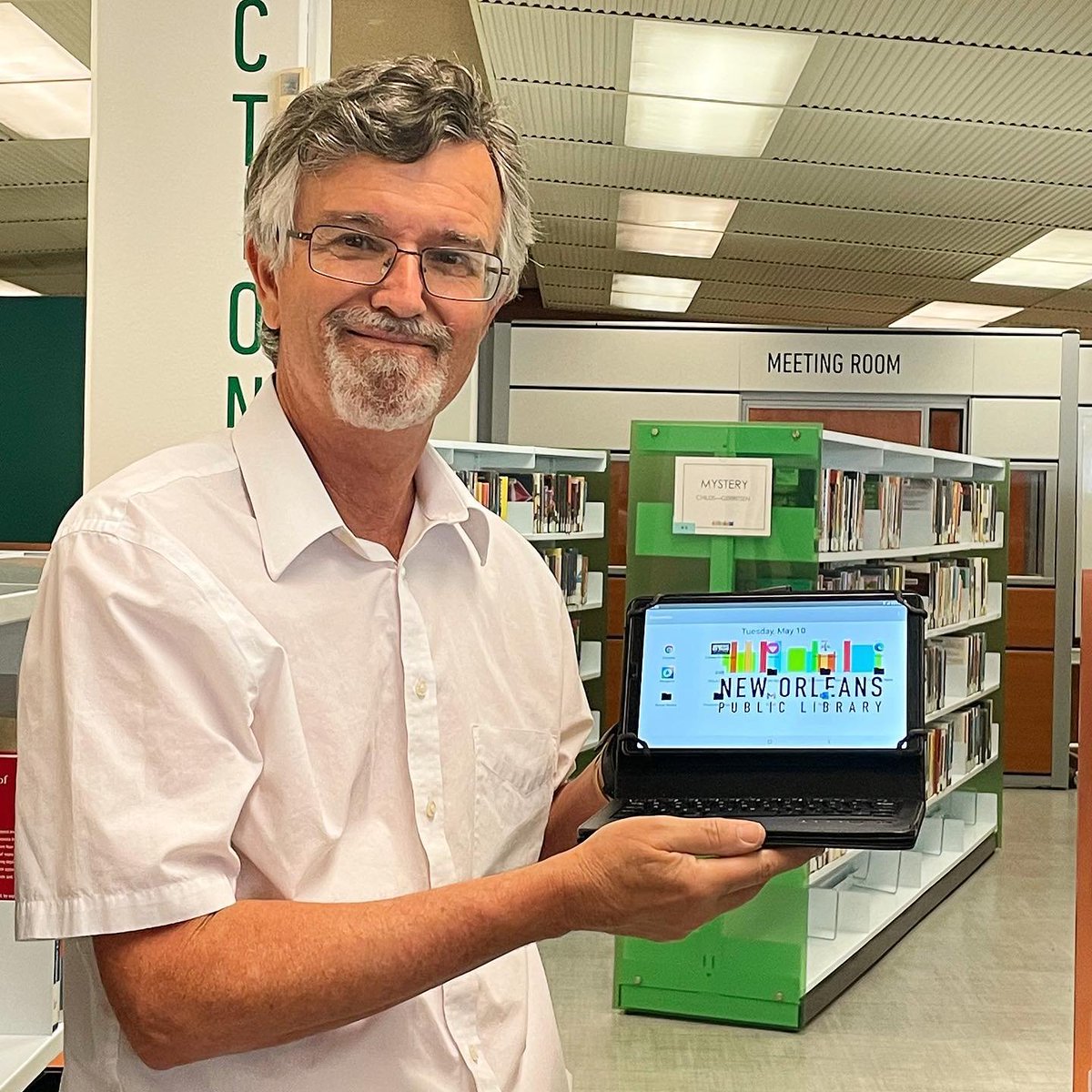 NOLALibrary's tweet photo. New service alert! Starting this week, Library cardholders can borrow tablets to take home with them for up to 6 months at a time. With unlimited data &amp; hotspot functionality, we hope to increase equipment/ service access to help our patrons meet their educational needs. https://t.co/NVP8rJEvTL