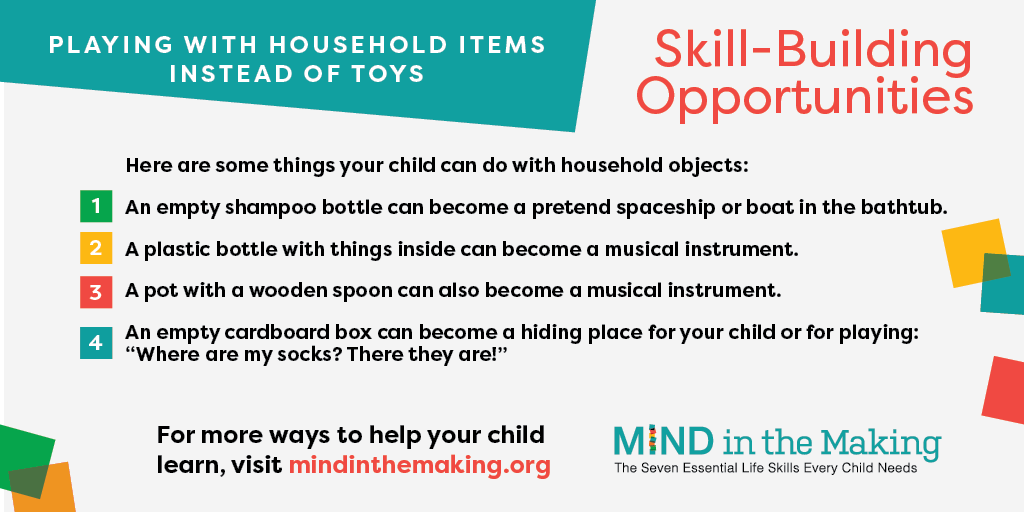 MITMNews's tweet photo. Play doesn't need to be expensive! What matters is that the things your child plays with to foster imagination and learning. For ideas to promote learning and brain building, download the free Vroom app and Vroom by Text. @joinvroom https://t.co/6h4SXBY1jy