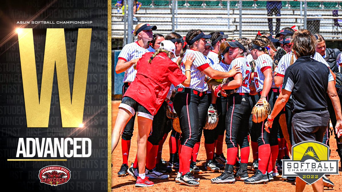 ASUNSports's tweet photo. 🚨ADVANCED🚨

@JSUGamecocksSB plays themselves into the @ASUNSoftball Championship with a victory over the Bisons 🐔‼

#ASUNBuilt | #FearTheBeak https://t.co/NG4xuXO9RV