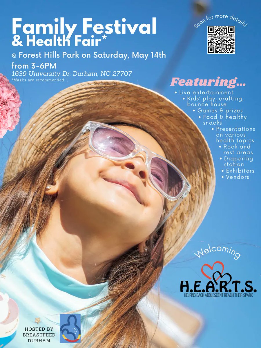 heartsnc919's tweet photo. Pleased to be a community partner of the Breastfeed Durham Event. Join us! 

May 14th 3-6pm 1639 University Dr, Durham.

👇🏼 Share with a friend that would love to attend. 

#community #heartsnc #webelieveindurham #familyfun #thingstodoindurham #durhamevent #durhamfamilyfun https://t.co/GqgsgdIFt5