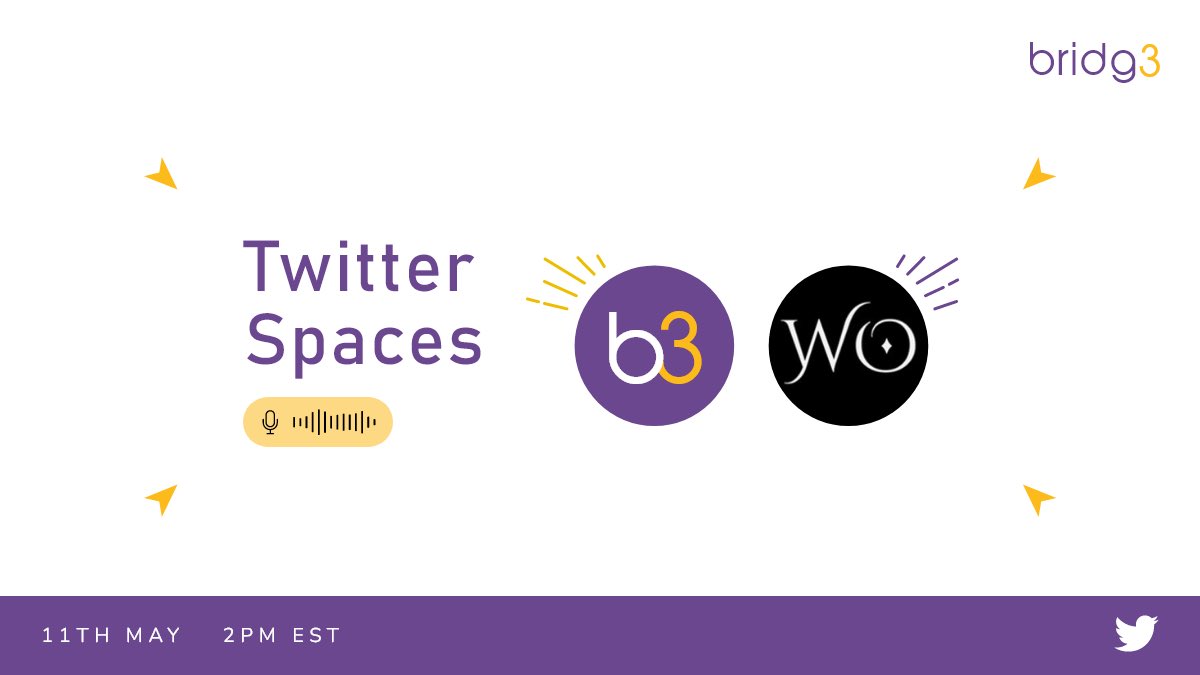 Bridg3 (@bridge3_) on Twitter photo 🚨Bridg3 x <a href="/worldoverlay/">World Overlay Studios</a> 🌎
We are happy to giveaway 3 WL spots their project 🥳
To Enter:
-Follow <a href="/worldoverlay/">World Overlay Studios</a> & <a href="/Bridge3_/">Bridg3</a>
-Like & RT
-Tag a fren
We will also be doing an AMA with them tomorrow (May 11th) at 2pm EST - Tune in for a chance at WL & learn more about them! ❤️ 🚨Bridg3 x <a href="/worldoverlay/">World Overlay Studios</a> 🌎
We are happy to giveaway 3 WL spots their project 🥳
To Enter:
-Follow <a href="/worldoverlay/">World Overlay Studios</a> & <a href="/Bridge3_/">Bridg3</a>
-Like & RT
-Tag a fren
We will also be doing an AMA with them tomorrow (May 11th) at 2pm EST - Tune in for a chance at WL & learn more about them! ❤️