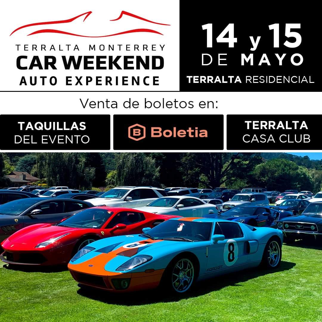car_weekend's tweet photo. ¡Cuatro días nos separan del Monterrey Car Weekend!
COMPRA TUS BOLETOS EN: https://t.co/ke1jQTa0yI
QUEDAN MUY POCOS. El mejor evento de autos clásicos.
¿Te lo vas a perder? Si fuéramos tú, no lo haríamos.
#MonterreyCarWeekend #terraltamonterreycarweekend #AutoExperience https://t.co/QwbXYoEm7A