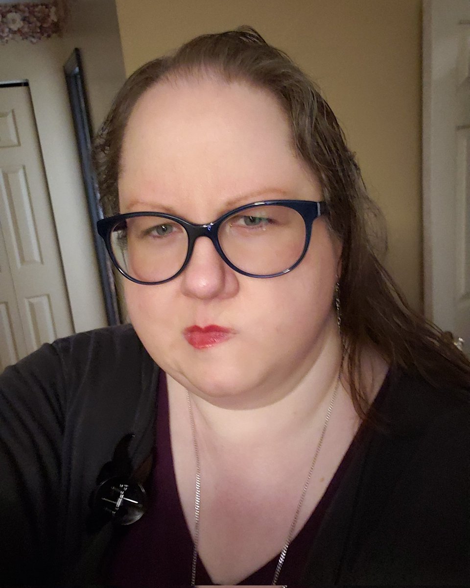 Michelle_Tj's tweet photo. All dressed up and no place to go because my car battery is truly dead dead dead. (Got a jump yesterday and drove it around but it's dead again today.) Y'all get a grumpy selfie instead of me getting new passport photos. #aboutme #myface #mygrumpyface #selfie #fivehead https://t.co/SdWMIqKS0Y