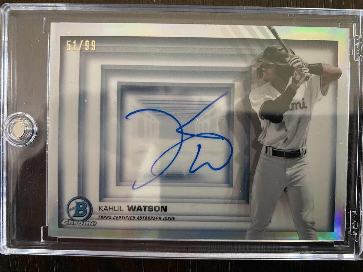 Three_Stars's tweet photo. A Bloomington customer pulled this 2022 Bowman Kahlil Watson Bowman in 3-D auto/99! π₯ #BOOMington #Hits #supportyourlcs https://t.co/wmShyHyYuP