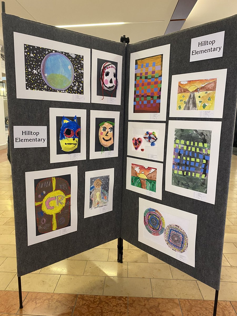 HilltopESAACPS's tweet photo. Hey Hilltop Stars! If you make a trip to the Annapolis Mall this weekend, check out your #AACPSAwesome artwork on display! Thank you to our @MsGuy_art and Ms. Krome for supporting our@growing artists! https://t.co/P4N2HjDJaE