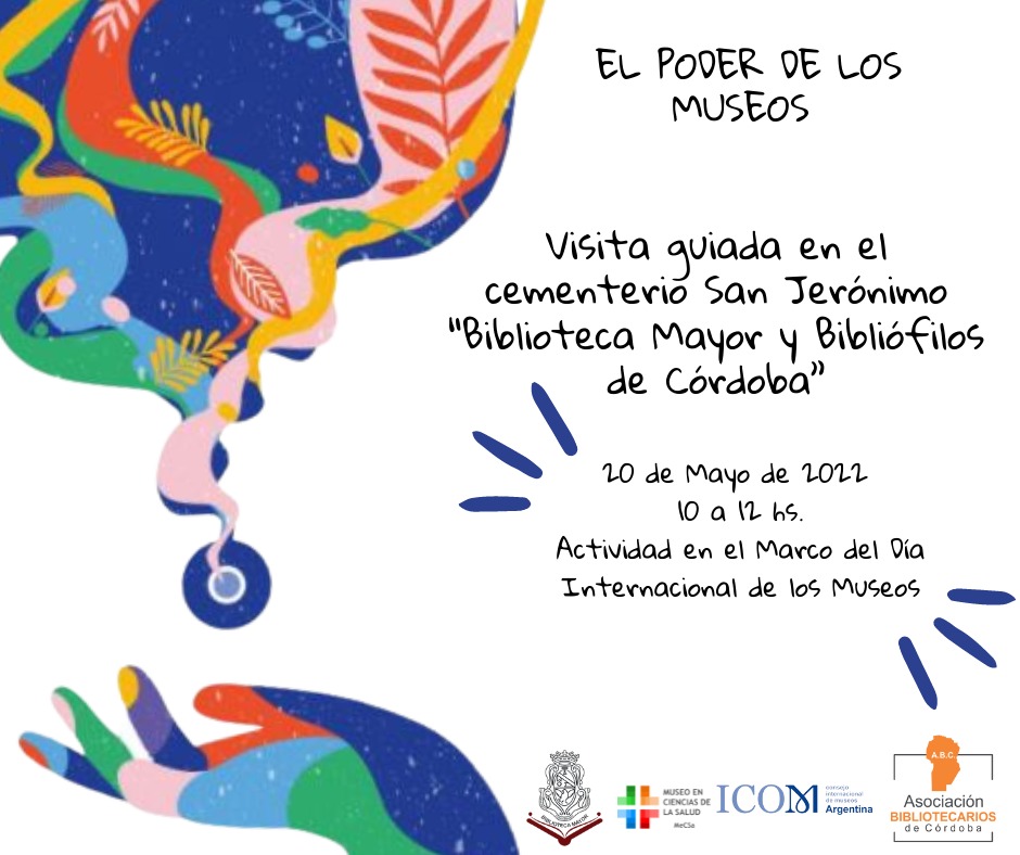 abc_cordoba's tweet photo. 📌Visita Guiada Presencial👉en el Cementerio San Jerónimo “Biblioteca Mayor y Bibliófilos de Córdoba” 📙📖🇦🇷
🔴Actividad en el Marco del Día Internacional de los Museos👉Lema:” El Poder de los Museos”
📅Visita: 20 de Mayo de 2022
🕙10 a 12 hs
📚Más Info: https://t.co/9gKFuPyxEK https://t.co/xhiXvqz9Yf