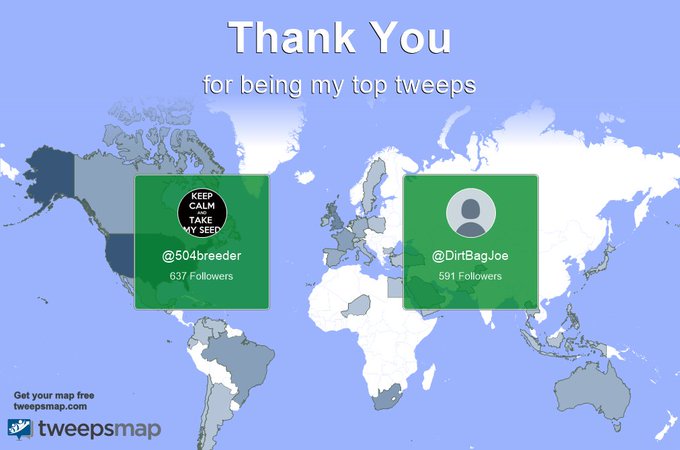 Special thanks to my top new tweeps this week @504breeder, @DirtBagJoe https://t.co/zOC3KkkUqP