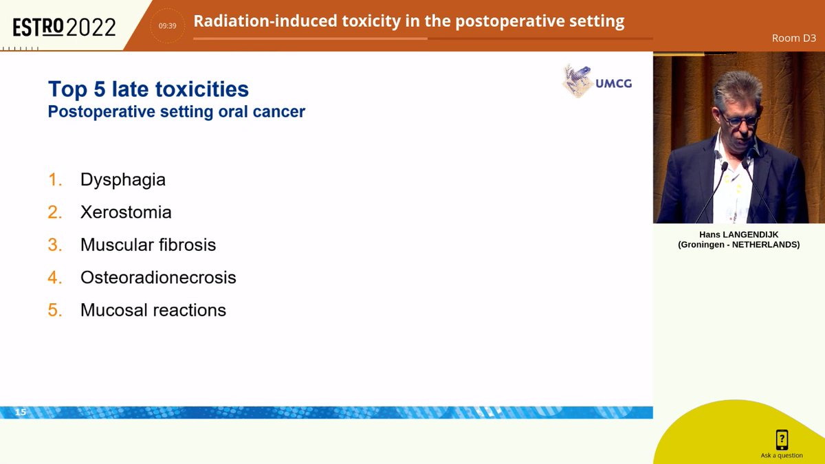 AiroHead_Neck's tweet photo. Back from #ESTRO2022. Beautiful lecture from Dr. Langendijk about radiation induced toxicity in oral cavity PORT. Limiting target volumes and new radiation techniques could help reduce toxicities. Spare the oral cavity! https://t.co/8G5MjvJlOk