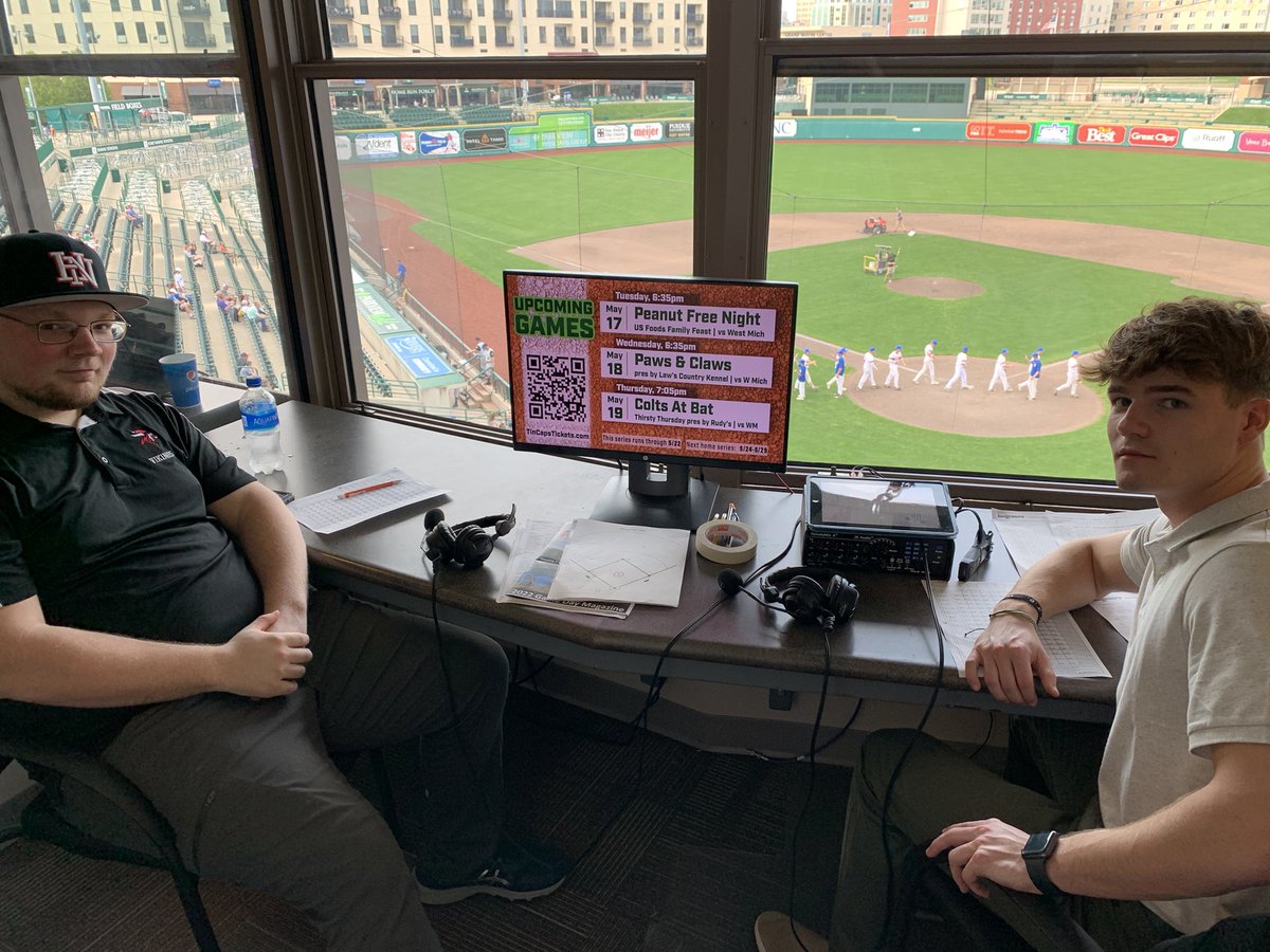 HNHSMedia's tweet photo. Game 1 just wrapped up. The @hnvikings are about to take the field, and Gavin and Drew are about to take to the airwaves on “Viking Radio” 91.9 FM WVSH! #HighSchoolRadio @HNBaseball_Win7 @HCCSC https://t.co/VUowaFxkkb