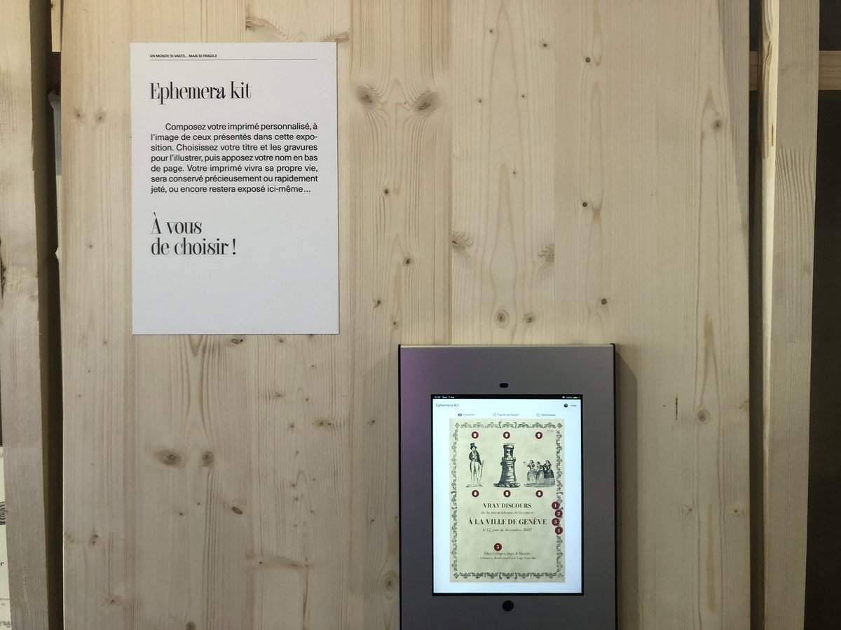 CaTPoP20's tweet photo. Another highlight from the #ephemera exhibition in Genève: an ‘ephemera kit’ that enables visitors to print their own piece of ephemera. Brilliant!
Info on the exhibit here: https://t.co/C8Zks7eRJF https://t.co/Q8YJtxNUMV