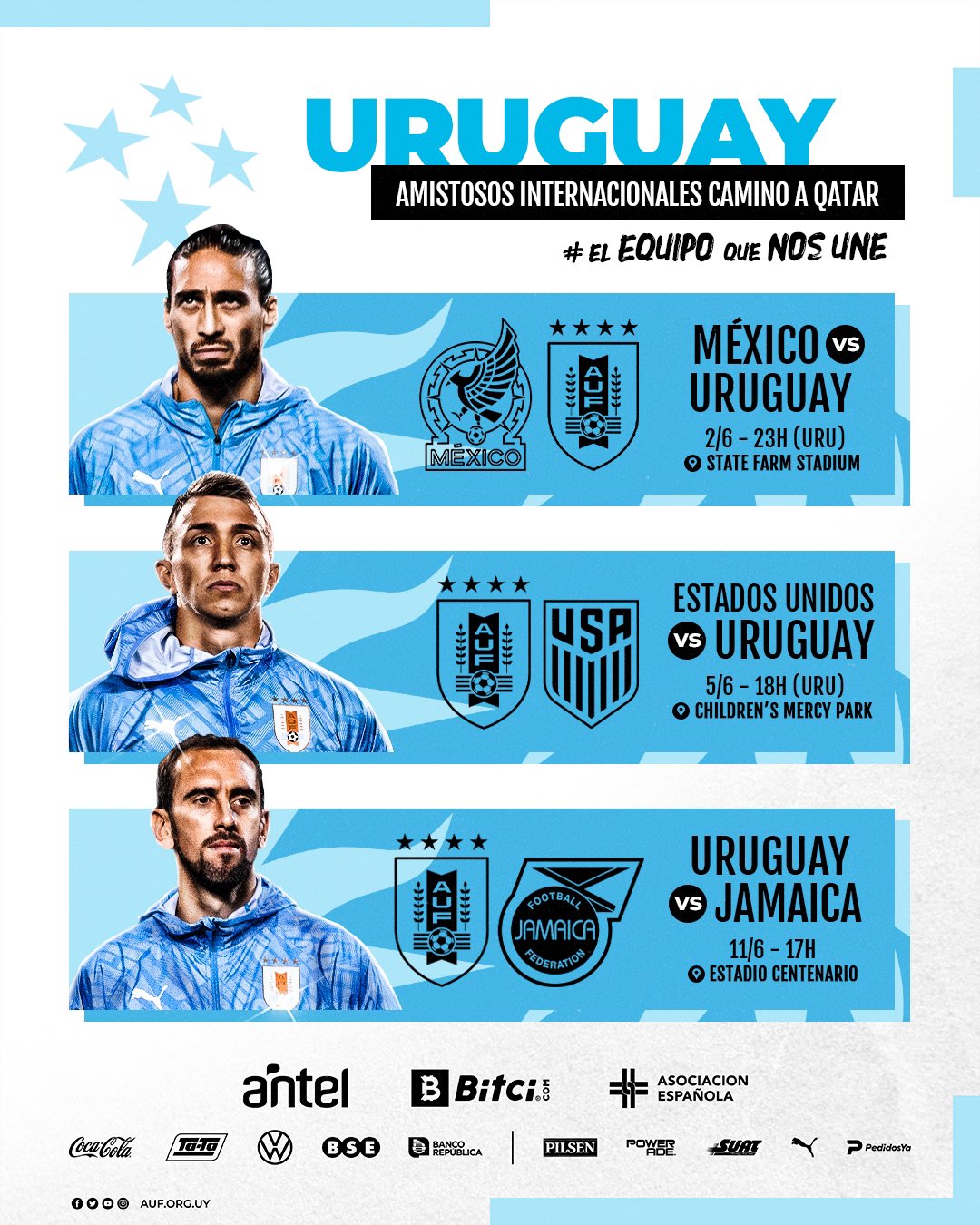 Amistosos de la selección uruguaya confirmados