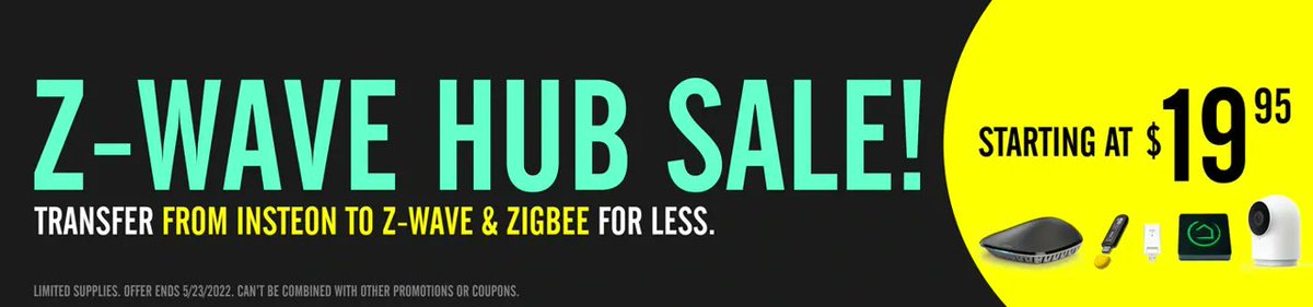 smartest_house's tweet photo. #DealoftheWeek: Whether you're an #Insteon user looking for a #smarthome alternative, or new to #ZWave, there's one device you'll need for sure: a hub! Check out all of our gateway controllers for your #smartdevices on sale thru 5/23: https://t.co/VuCZg3meJ3 #homeautomation #IoT https://t.co/mDe2txMqME