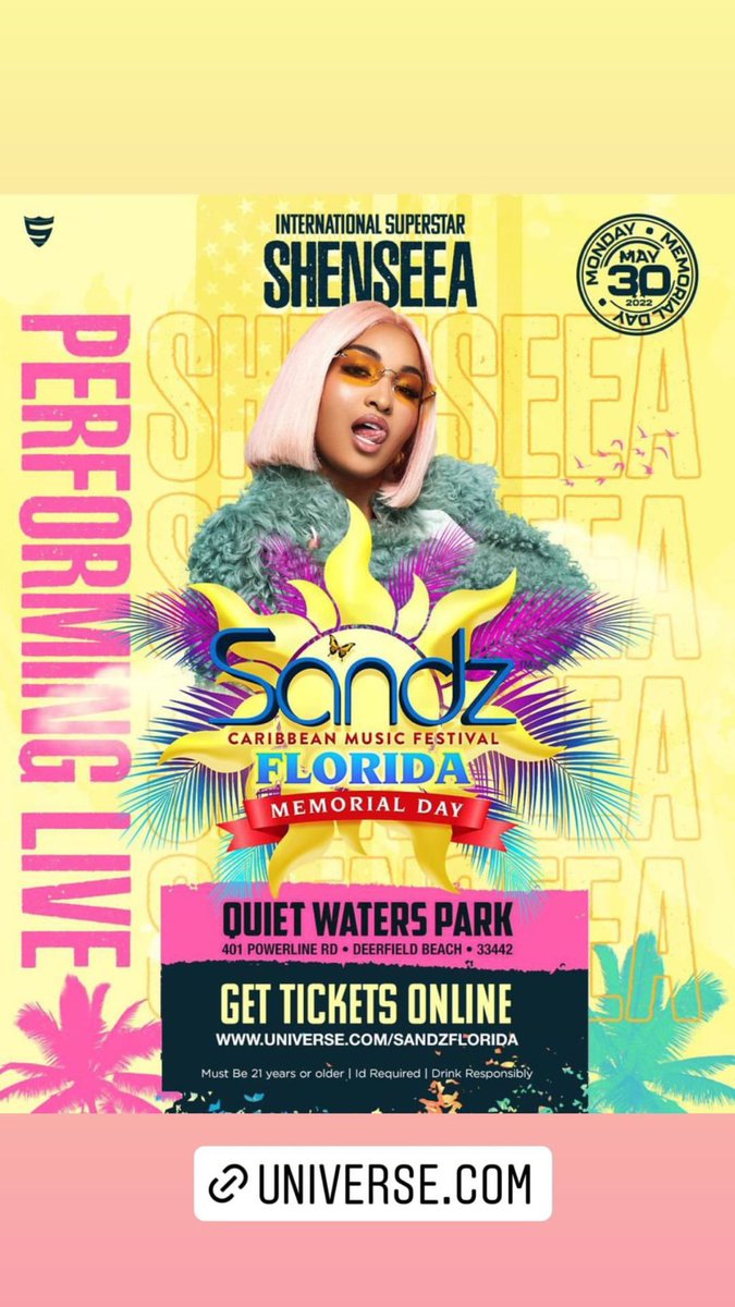 Shenfanpage's tweet photo. PERFORMING LIVE in FL Memorial Day! 🐉🇯🇲 #ALPHA #SANDZflorida #SHENYENG #MemorialDay2022 
Click the link to get your tix👇🏿

https://t.co/frsVRcuPbL https://t.co/cMfzuhsWiU