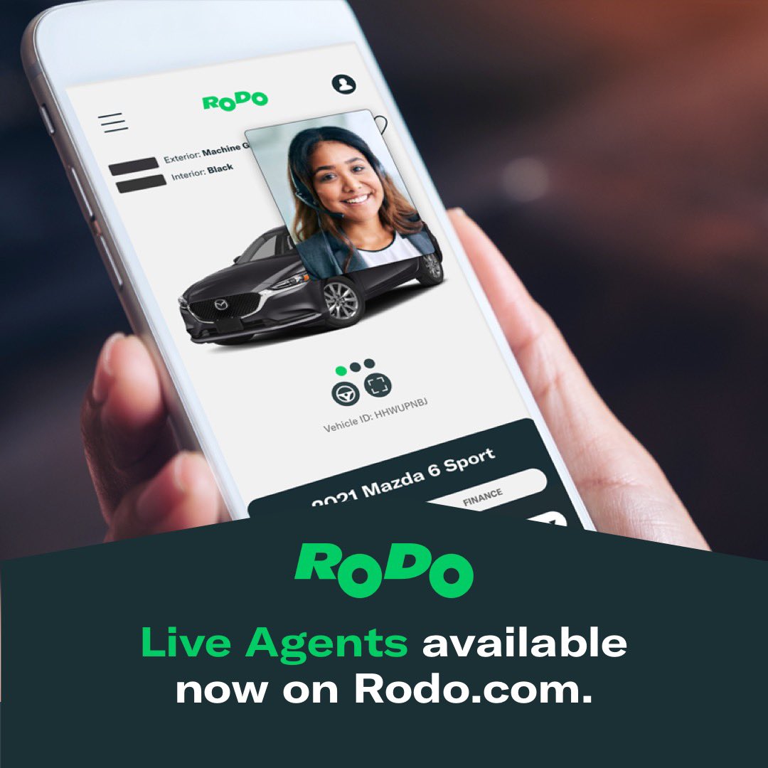 Rodo on Twitter: "Live video agents are now available👩‍💻🧑‍💻 Let us help  you with any questions you may have. Search for your next car now, and  while viewing click or tap “Video