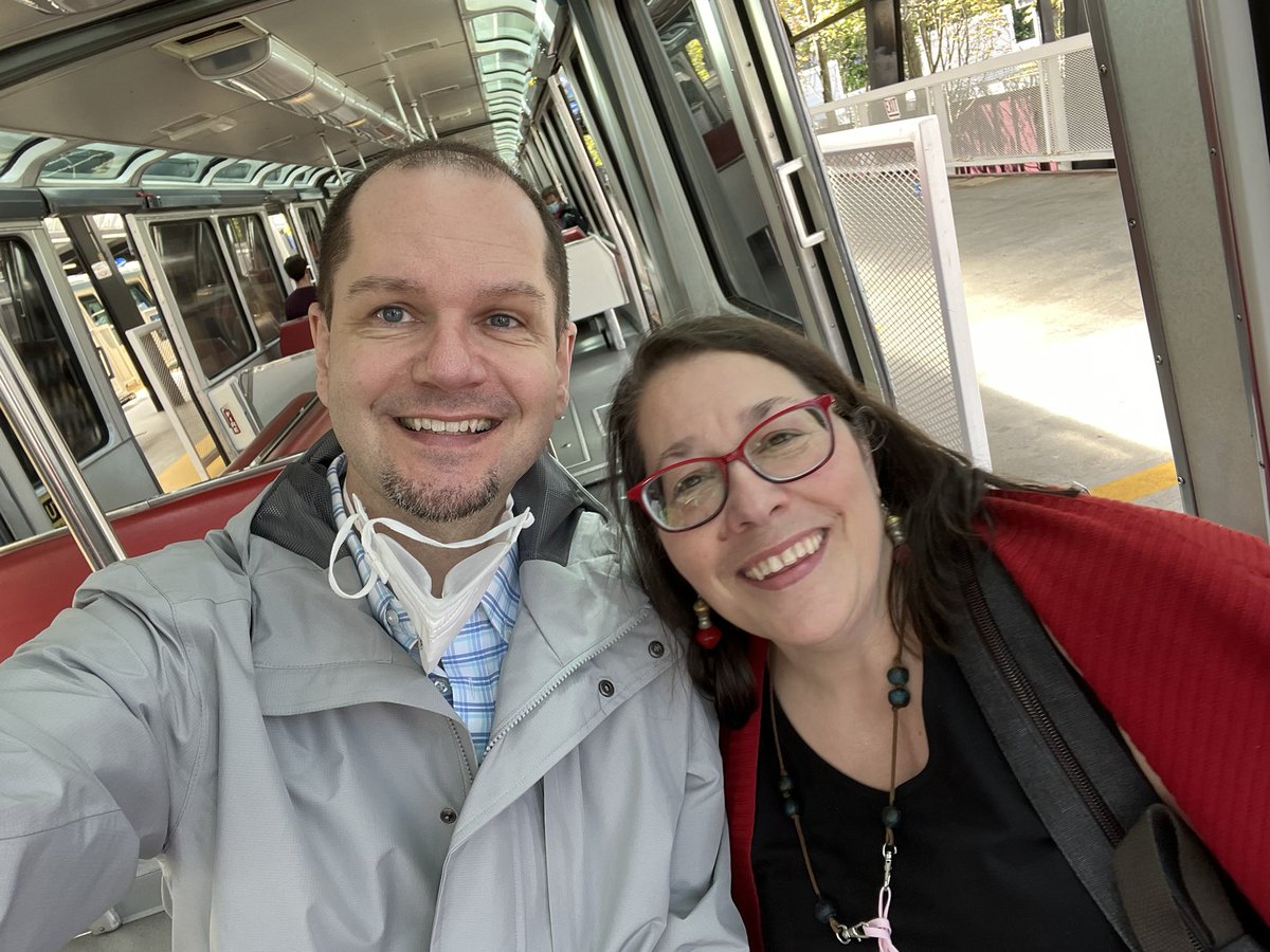 Headed to <a href="/ACTtheatre/">ACT Theatre</a> with CjO to meet with the amazing Shana Bestock who will be working with our @DTSchoolSeattle 12th graders in their capstone performance during intensives. Love using <a href="/SeattleMonorail/">Seattle Monorail</a> for the brief commute.