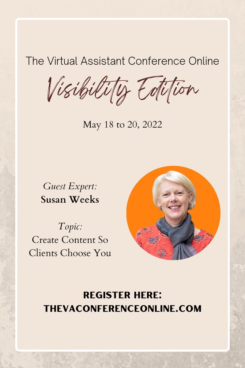 Susan Weeks is a massive introvert, but that didn’t stop her from building a business supporting creative business owners. At The VA Conference Online: Visibility Edition Susan shares her journey from invisibility to visible, and teach you to do it too! TheVAConferenceOnline.com