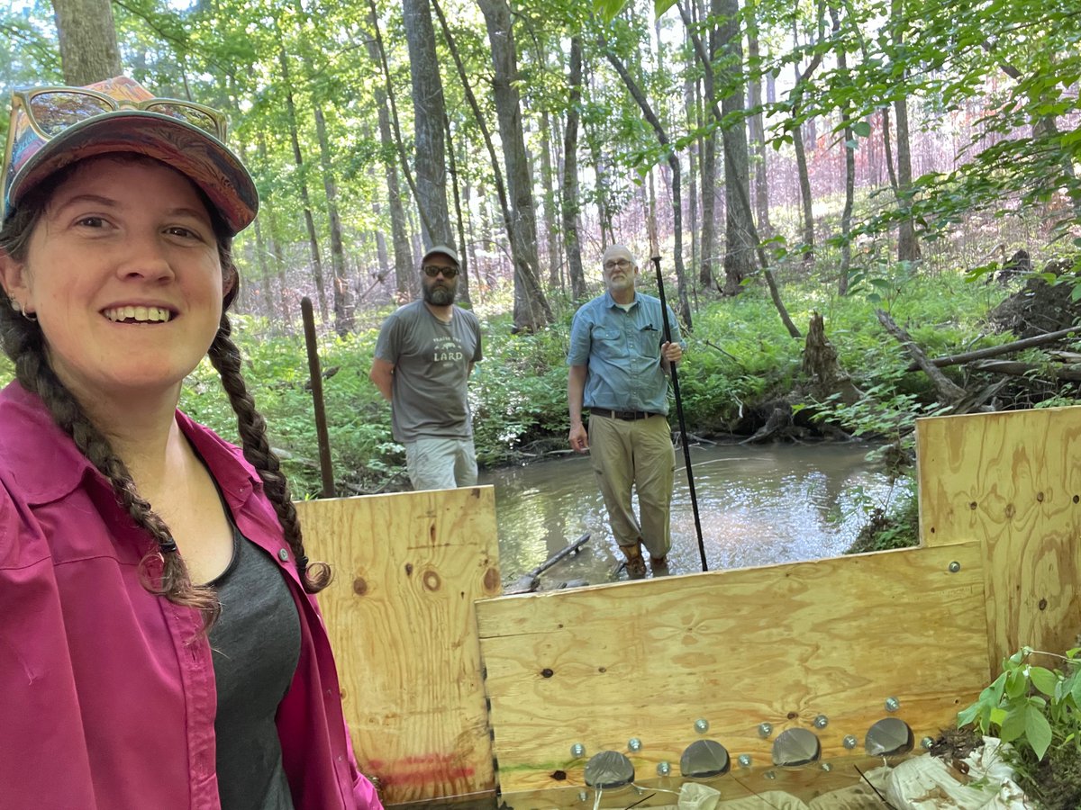 CarlaLAtkinson's tweet photo. Busy day out in the Talladega with the Forest Service and #benstead for #AIMS to start putting in infrastructure for our stream drydown experiment! @UaDeptBSC @AlabamaWater #RollTide https://t.co/sDSMrAY4Ve