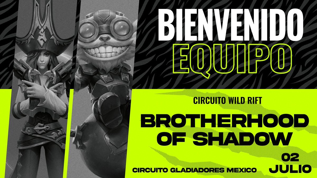 Bienvenidos @TeamBroSha99 🥳🥳
Mucha suerte este 2 de Julio!!
#CircuitoGladiadoresWR
