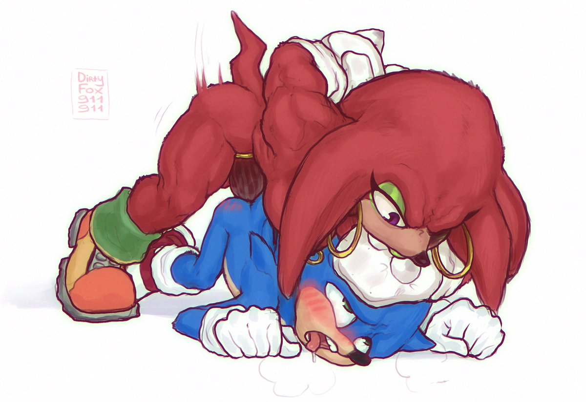 I finally got to draw futa on femboy, despite lacking good ideas before 🎉🎉🎉

#Sonic #Knuckles #futa #nsfw