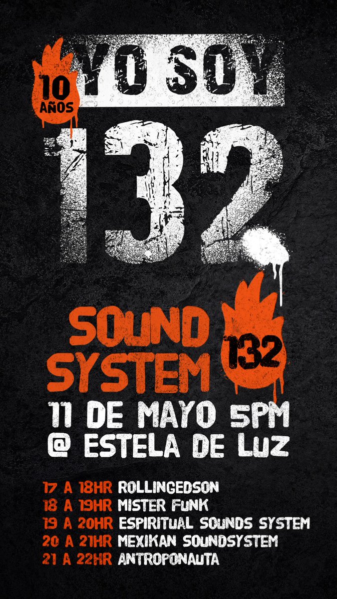🔥 #YoSoy132 y 10 años después nos convocamos a celebrar bailando, gritando, tomando la calle. Ciento treinta y dos veces volveremos a nacer: por lxs presentes, por lxs que se fueron, por lxs que están por venir 🔥

11 de Mayo 5pm en la Estela de Luz.