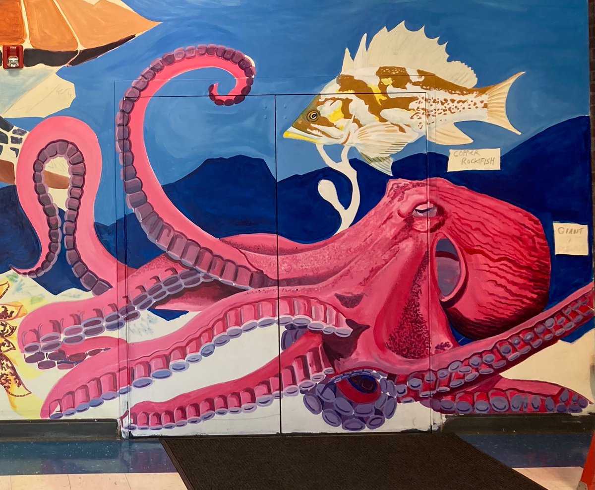 kwadwoadae's tweet photo. As I arrived to paint today I saw a little boy and his teacher staring at the mural. She explained to me that when he’s good &amp; earns a reward, he asks for a few minutes to just look at it.🥺 My heart exploded again, as it has so many times with these kids at @mosesybeach school. https://t.co/jp6Aw52D1H