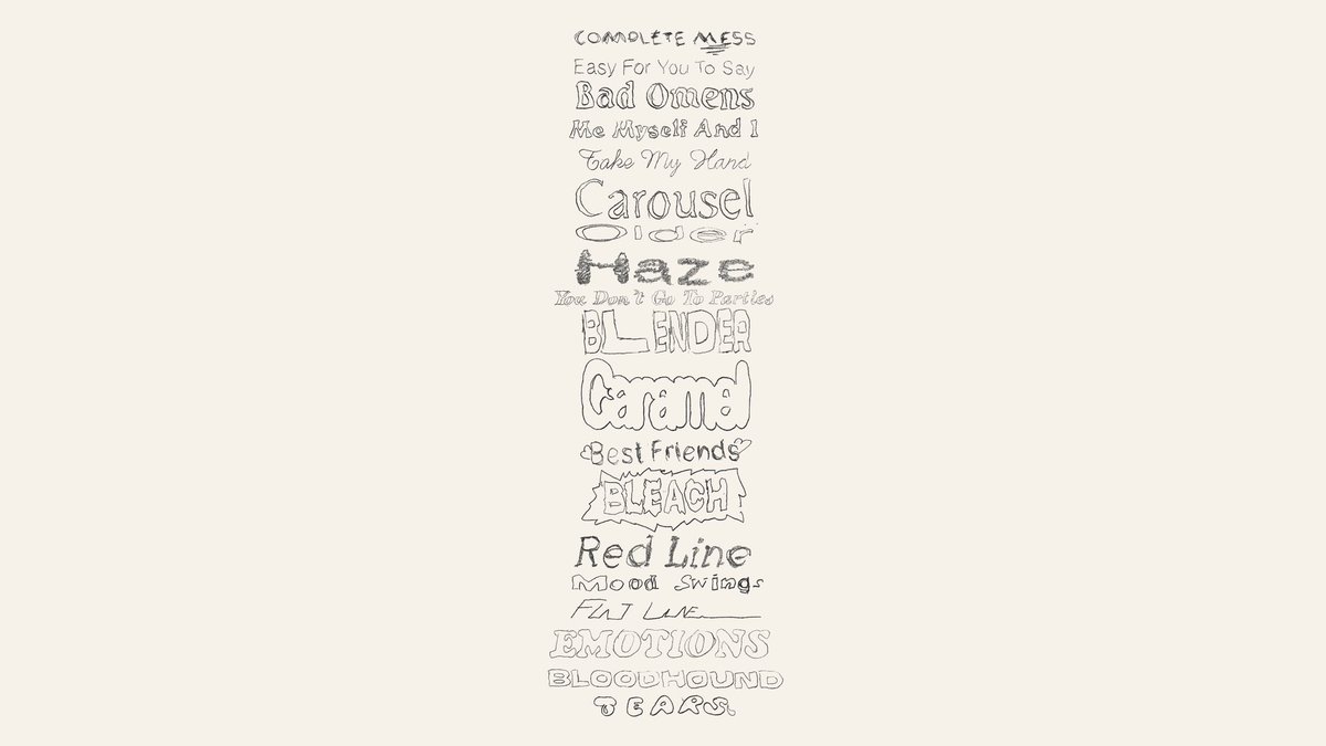 Tha5SOSFamily's tweet photo. #5SOS5

1. COMPLETE MESS 
2. EFYTS 
3. Bad Omens
4. MM&amp;I 
5. Take My Hand
6. Carousel
7. Older 
8. Haze 
9. You Don’t Go To Parties
10. BLENDER 
11. Caramel 
12. Best Friends
13. BLEACH 
14. Red Line
15. Mood Swings 
16. Flat Line
17. EMOTIONS 
18. BLOODHOUND
19. TEARS https://t.co/EgYBBGsNjP