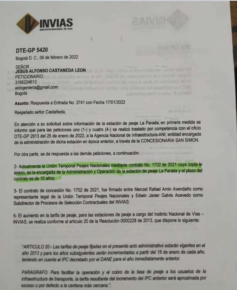 Armand0pc's tweet photo. Han firmado por 10 años más el contrato #1702 de 2021 @InviasOficial peaje La Parada, entregando a la Unión Temporal Peajes Nacionales la administración del peaje hasta el año 2031. Exigimos un tratamiento diferente para los habitantes de Villa del Rosario y áreas cercanas… https://t.co/tmA0XamjXX