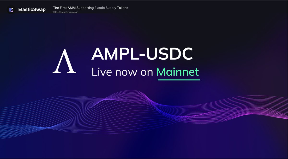 ElasticSwap's tweet image. $AMPL-USDC and $FOXy-FOX pools are live on #Ethereum and tradable on @ElasticSwap 🚀🚀🚀

You can #swap via the ElasticSwap website, provide liquidity, and earn #StakingRewards in our staking pools!

The future is #elasTIC