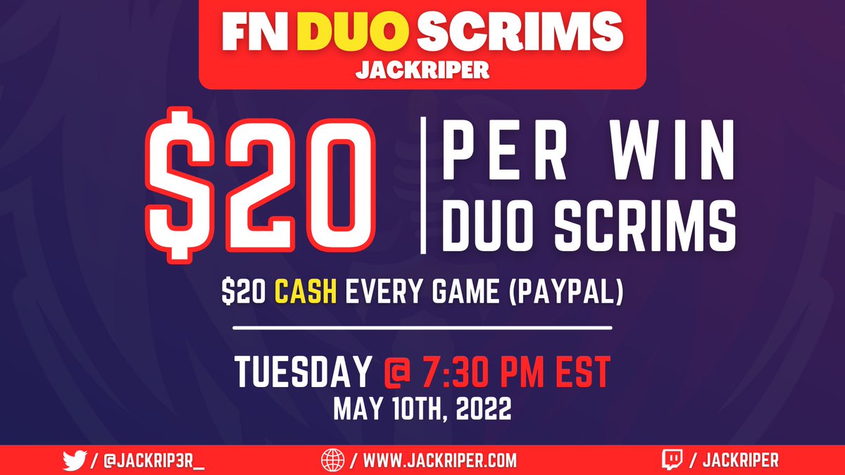 JACKRIP3R_'s tweet photo. 💰 $20 PER WIN DUO CUSTOMS 

🔴 LIVE NOW, JOIN UP! 
 
✅ JOIN STREAM TO PLAY👇
- https://t.co/drIRYeThGt https://t.co/w0SW3VUu3U