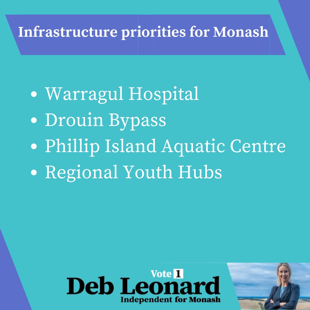 debleonard's tweet photo. Iโm here to represent our community, not a political party.
These policies are based on what the community has told me is important to them.
If elected, I will continue to engage with the community to make sure I am best representing your voice!
#deb4monash #AusPol2022 https://t.co/315xEugd5t