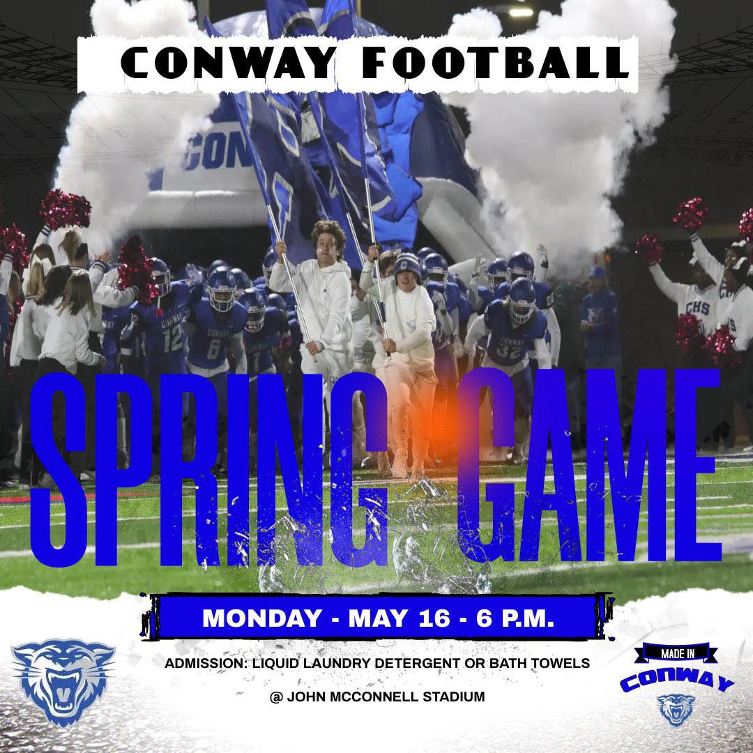 WampusCatFB's tweet photo. GAME TIME 🙌

🏈 Spring Game
🗓 Monday, May 16th
⏰ 6 PM
📍 John McConnell Stadium

#6Legs #GOCATS 🚾 https://t.co/XNVn4dHoB6